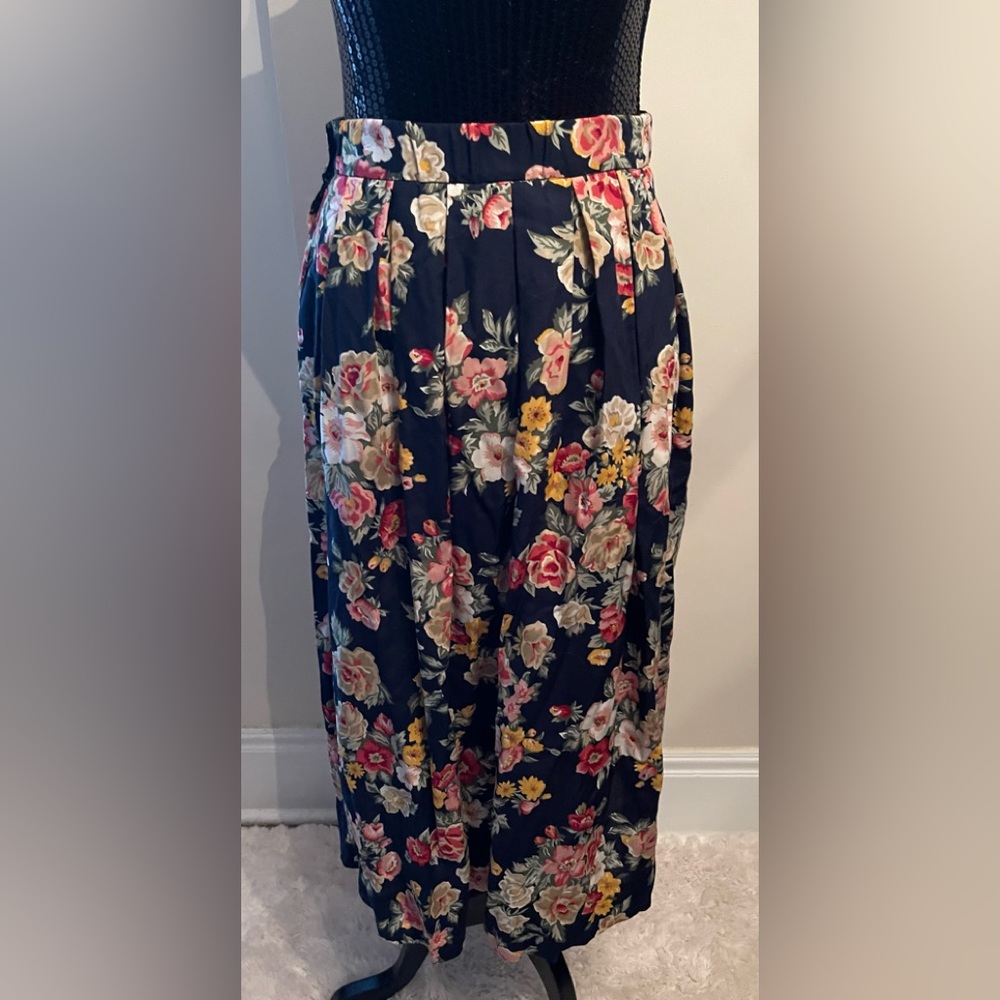 Vintage Susan Bristol Floral Rayon Skirt Size 10